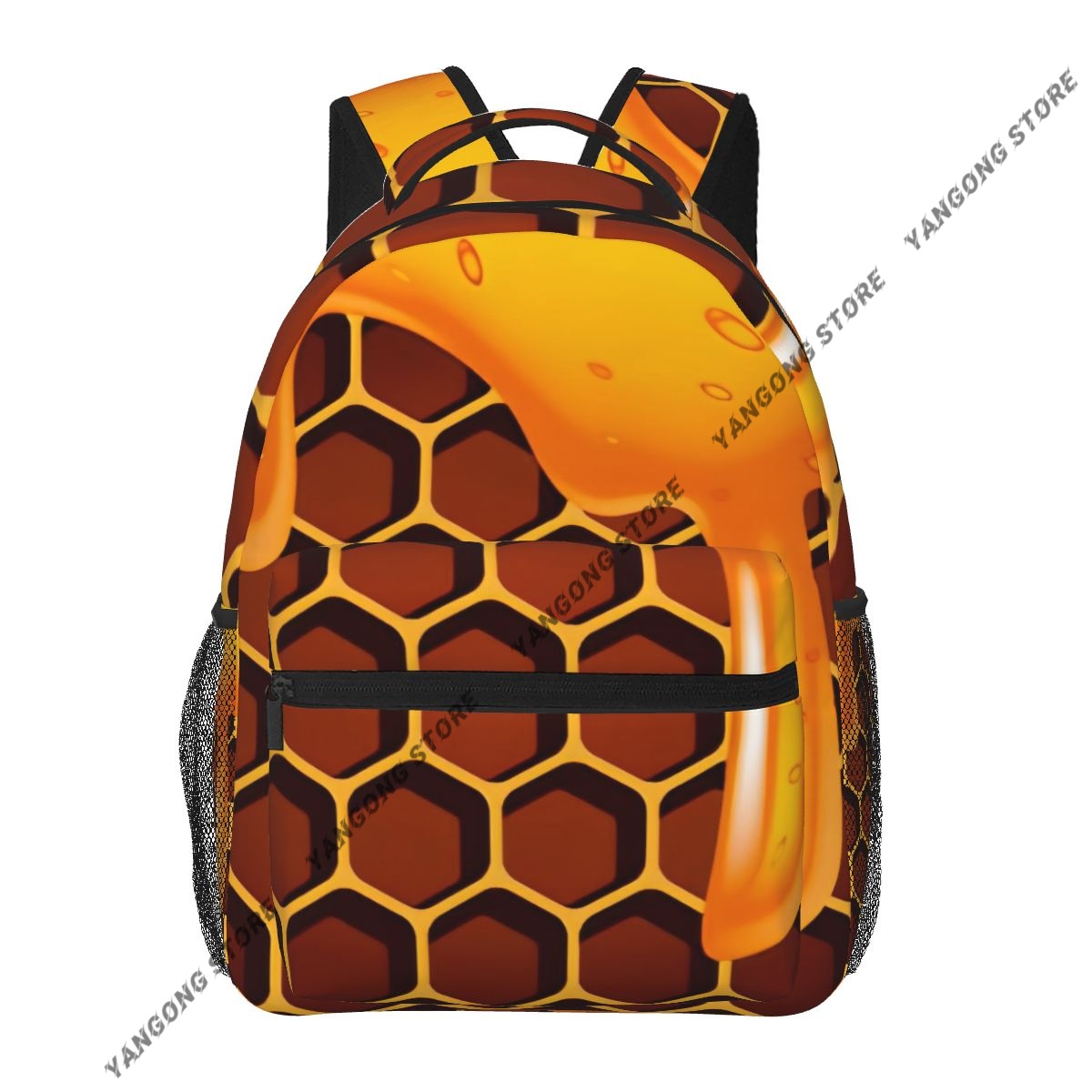 Fashion Backpack Women - กระเป๋าเป้สะพายหลังแฟชั่น ผู้หญิง ผู้ชาย กระเป๋าเป้สะพายหลังนักเรียน ลายรังผึ้ง กระเป๋าเดินทาง