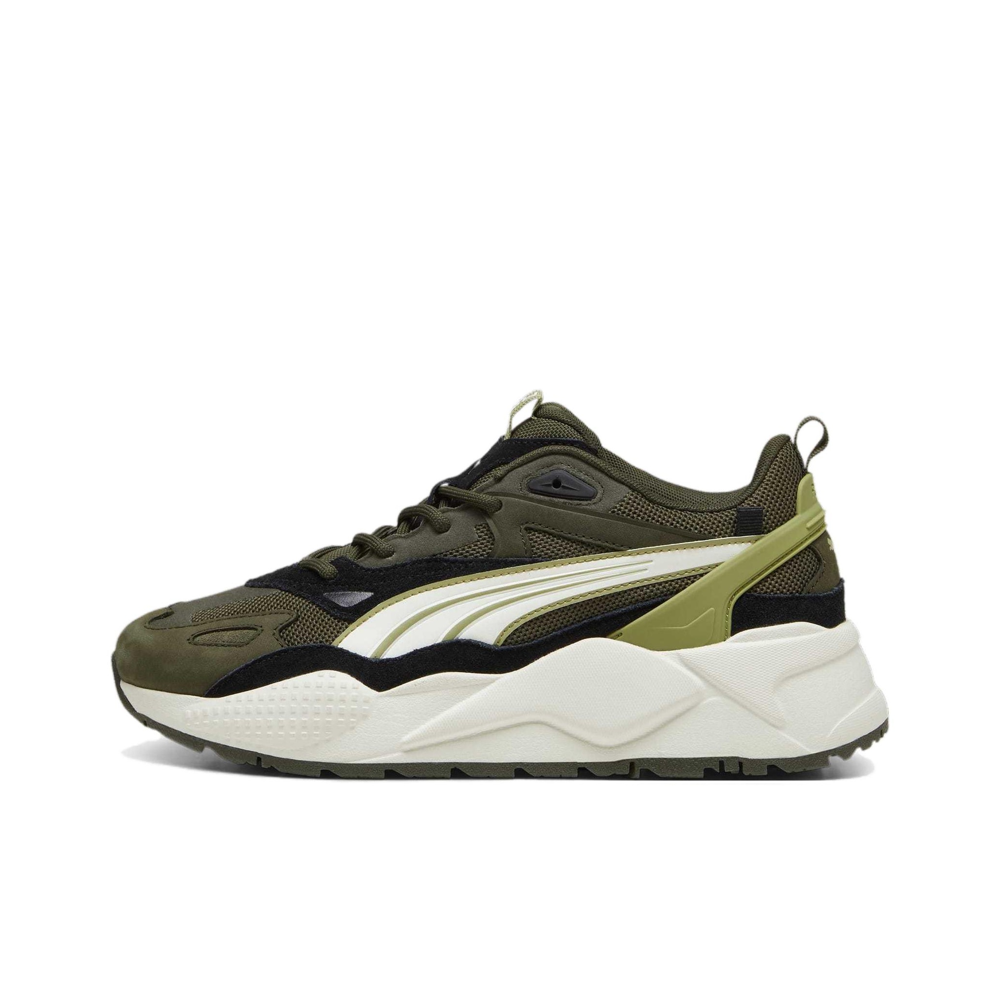 Puma Shoes Rs-X - PUMA RS X รองเท้าลำลองแบบไม่ทนต่อการขัดถูสำหรับผู้ชายสีเขียวมะกอกเข้ม 390776-45