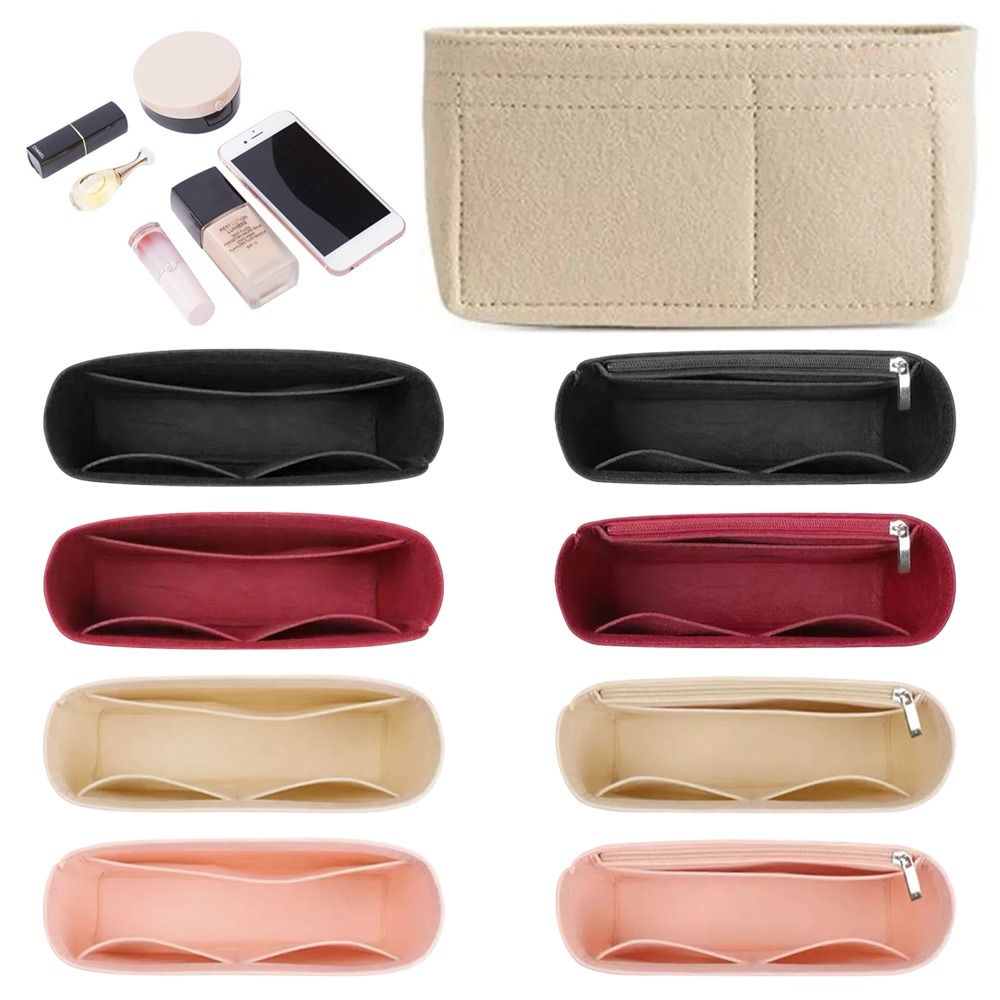 Backpack Insert Organizer - กระเป๋าหลายช่องกระเป๋าซับในกระเป๋าผ้าสักหลาดใส่กระเป๋าด้านในกระเป๋าถือกระเป๋าจัดระเบียบสำหรับ LONGCHAMP มินิถุงเก็บของ