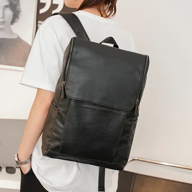 กระเป๋าเป้สะพายหลังสีทึบดีไซน์ - Leather Backpack Vintage บทวิจารณ์และราคา